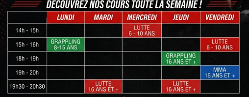 planning semaine découverte